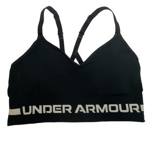Under Armour Seamless Compression Sports Bra Sz L Black Style 1357719